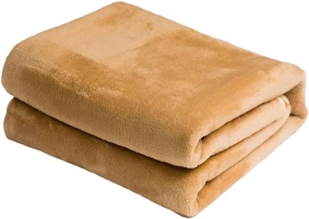 Verwarmde Deken Fleece - Elektrische Deken Warme - Ontspannen in de Kou - 3 Warmte Niveaus - 150x80cm - Geel