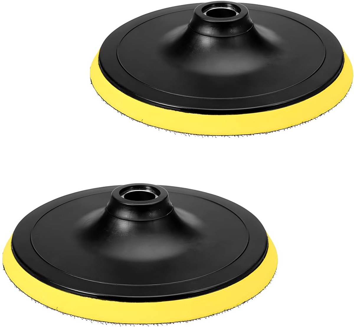 2 stuks schuurschijven polijstschijven, M14 100 mm, zwart + geel, ABS, grof, polijstschijf, voor metalen en hout