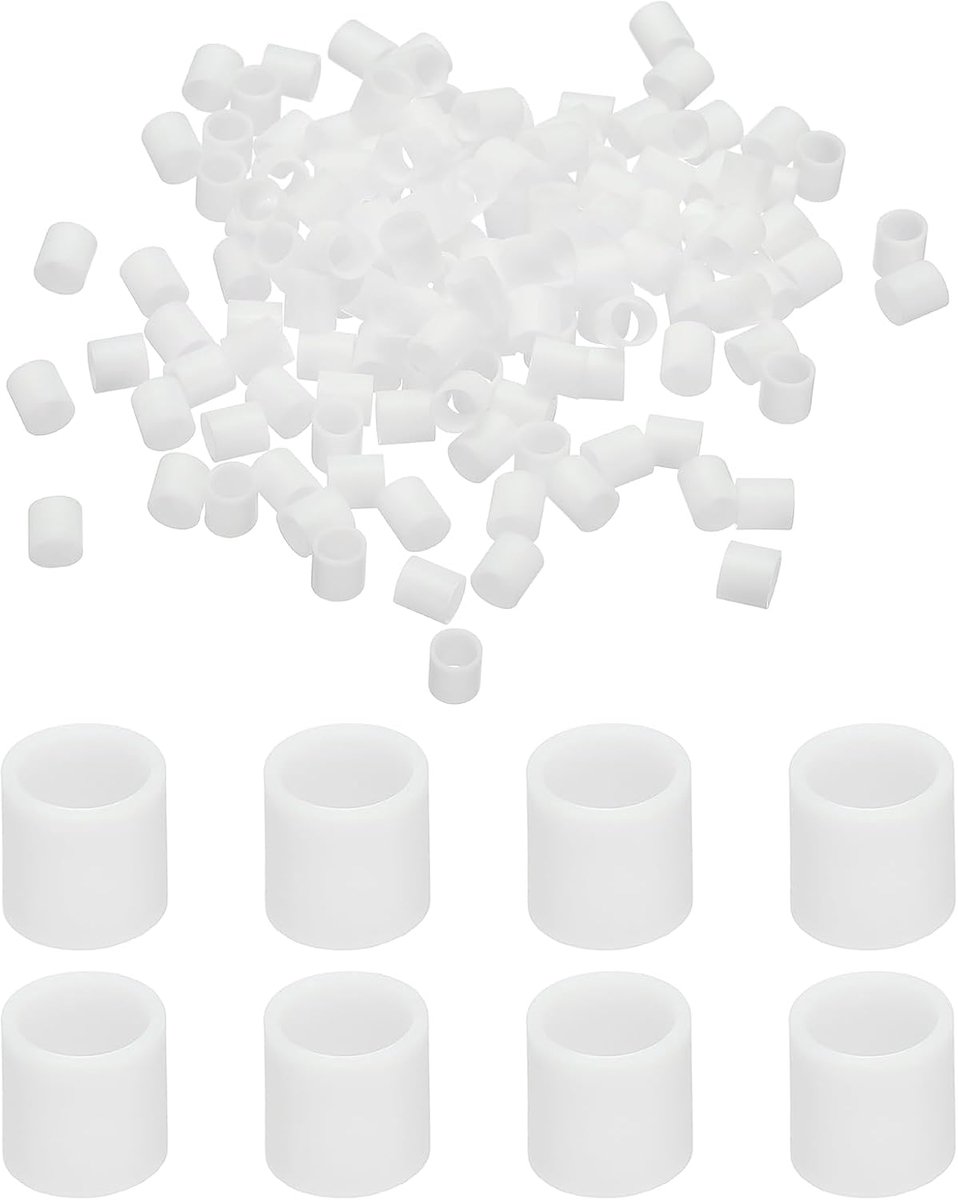 250 stuks siliconen kabelbinders, 4 mm zware kleine sterke elastiekjes, siliconen elastiekjes voor koordbeheer thuiskantoor organisatie, wit (7 x 5 x 0,6 mm)