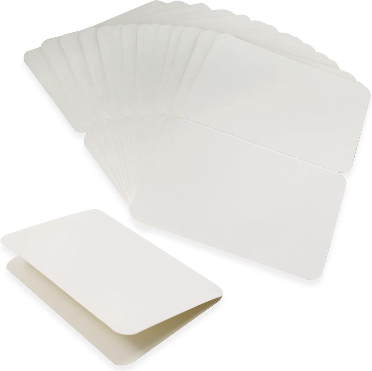 16 vellen bruin half vouw wenskaarten blanco binnen buiten, algemene notitiekaarten, briefpapier papier, rustieke plaatskaart voor huwelijksuitnodiging, kunst en ambachten, gevouwen tot 10 x 15 cm (wit)