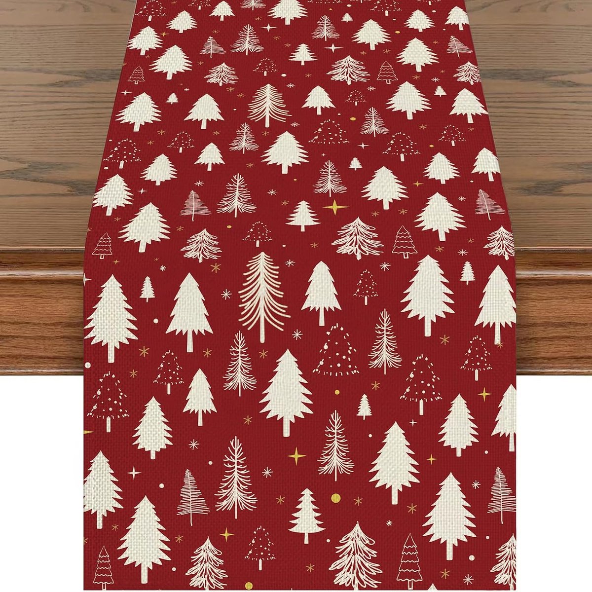 Tafelloper, kersttafelloper, rood, kersttafeldecoratie, kerstboom, seizoensgebonden winter, keuken, woondecoratie, vakantie, feest, decoratie, 40 x 180 cm