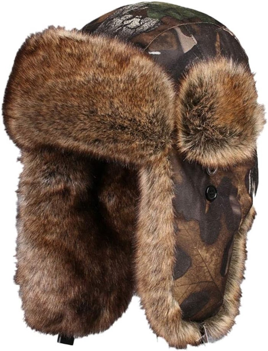 Unisex wintermuts pilotenmuts trapper muts met kunstbont heren Russenmuts
