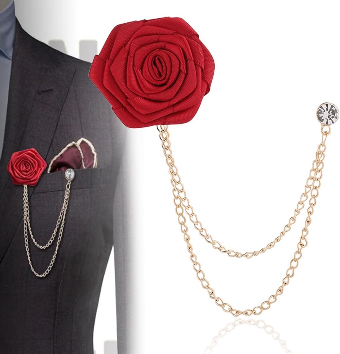 Broche ketting voor mannen kraagnaalden badge ketting voor blouses bloemen broche voor dames heren jurk accessoires voor mannen