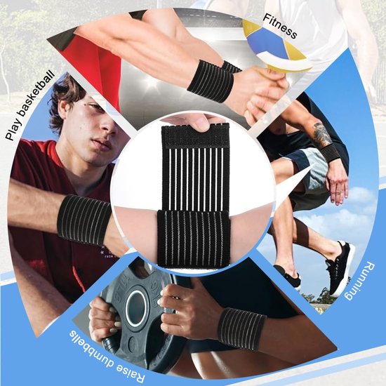 4 stuks polsbandages, ademende polsbandage, elastische en verstelbare polsbeschermer, verstelbare polssteun, handbandage voor sport, fitness — afbeelding 2