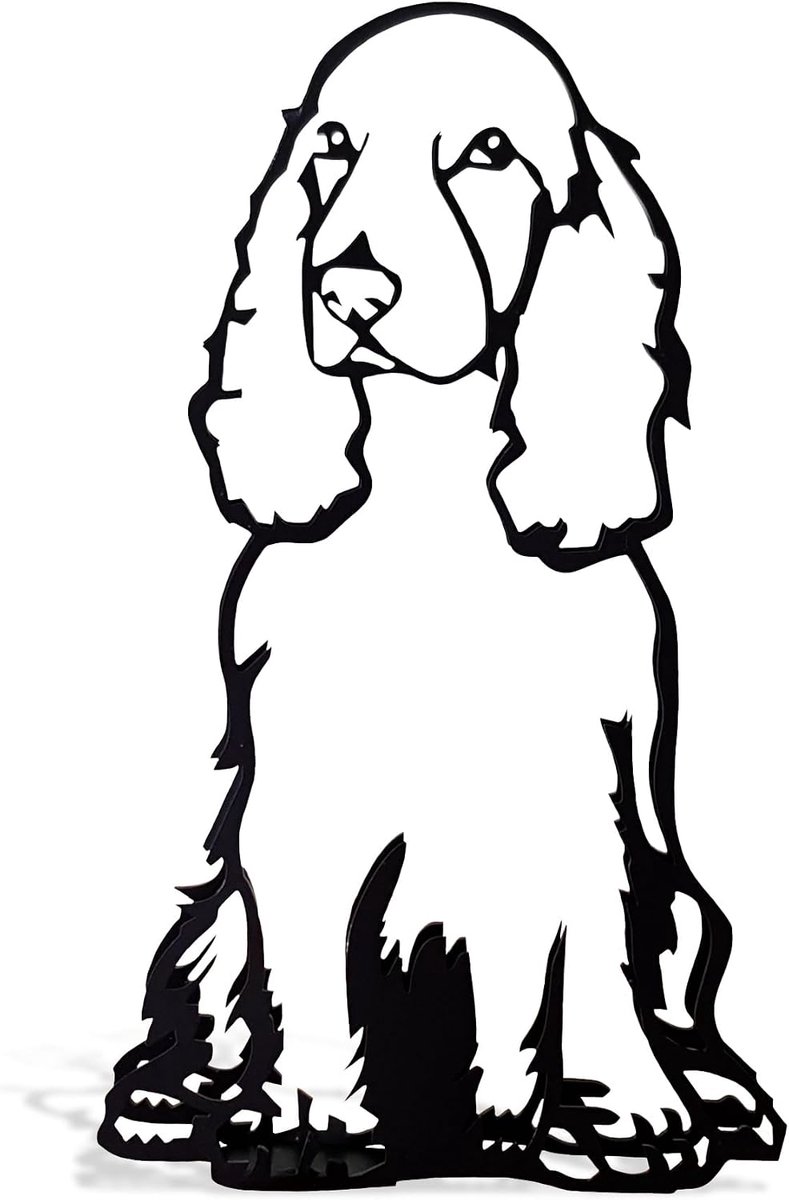 Zwart Metaal Leuke Cocker Spaniel Hond Kleine Standbeeld Art Beeldje Gift Desktop Ornament Home Office Decor