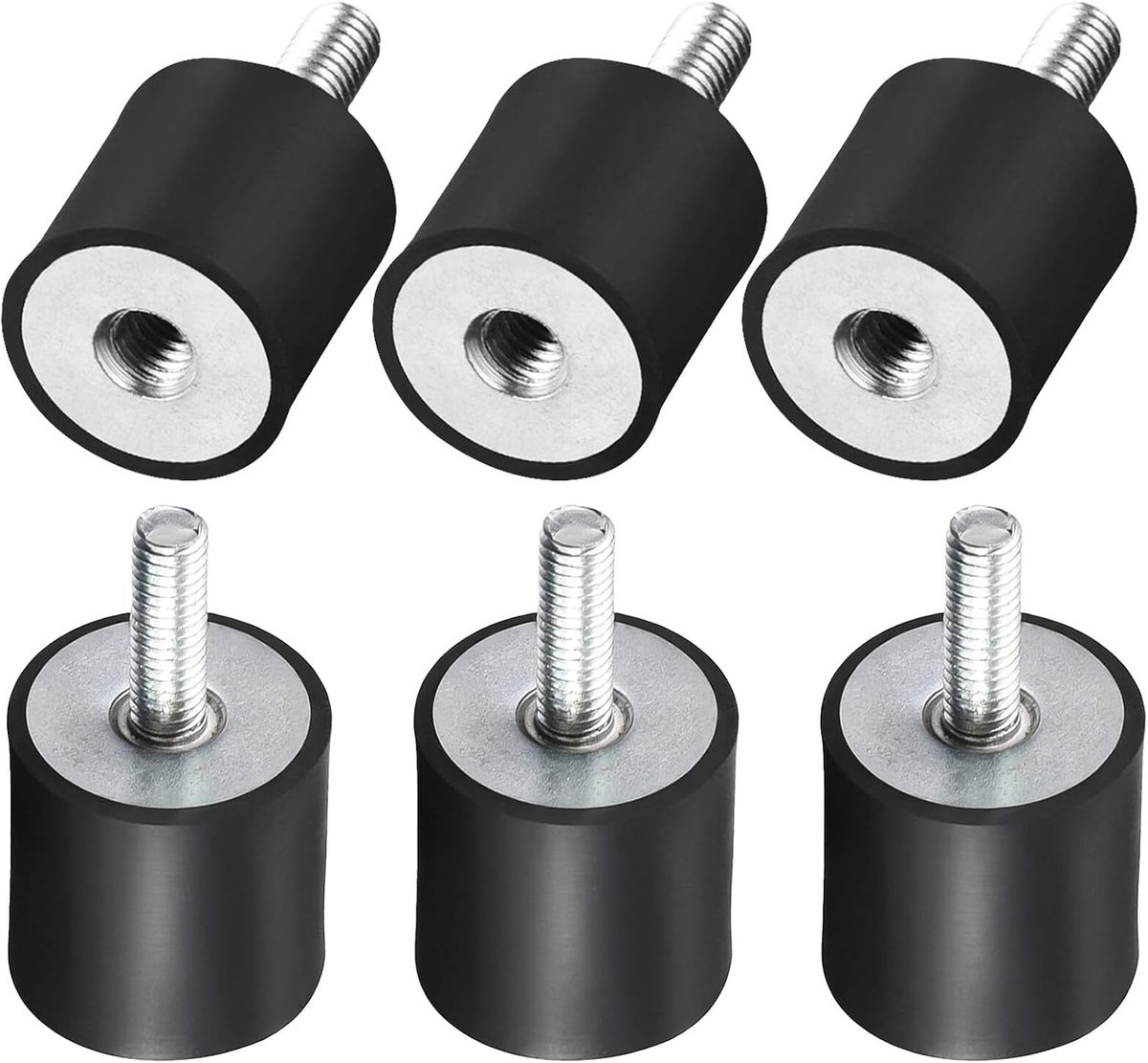 6 x m8 schokdemper, M8 rubberen buffer trillingsdemper, anti-vibratie schokdemper, silentblok, rubberen metalen buffer voor benzinemotoren, waterpompen, bootspoelen