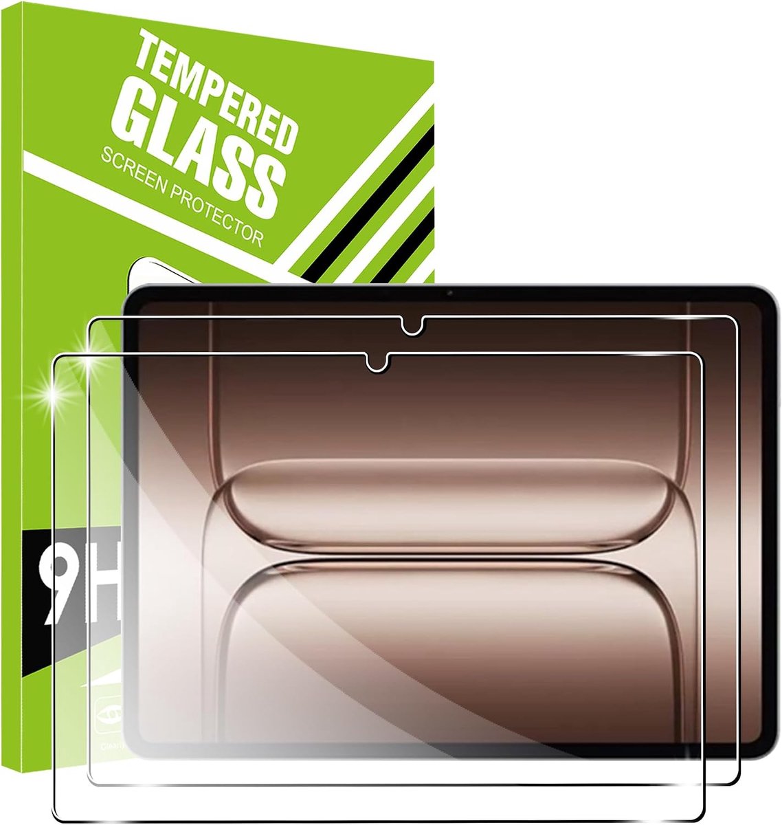 Displaybeschermfolie voor OnePlus Pad 3, 2 stuks, ultra HD gehard glas, hardheidsgraad 9H, krasbestendig, luchtbelvrij, gehard glas, 2 stuks