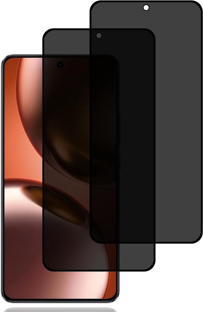 Screen Protector voor Realme GT 7/Realme GT 7T [2 stuks] | anti-spy gehard glas film,vingerafdrukherkenning,9H hardheid,krasbestendig,anti-spy schermbeschermer voor Realme GT 7/GT 7T