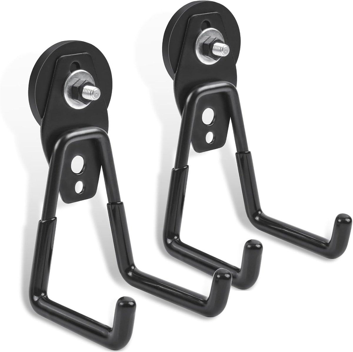 Magnetische haken, 43 mm sterke magneten met haken, magnetische haken voor keuken, garage, koelkast, gordijnen, klaslokaal, barbecue, gereedschap (zwart)