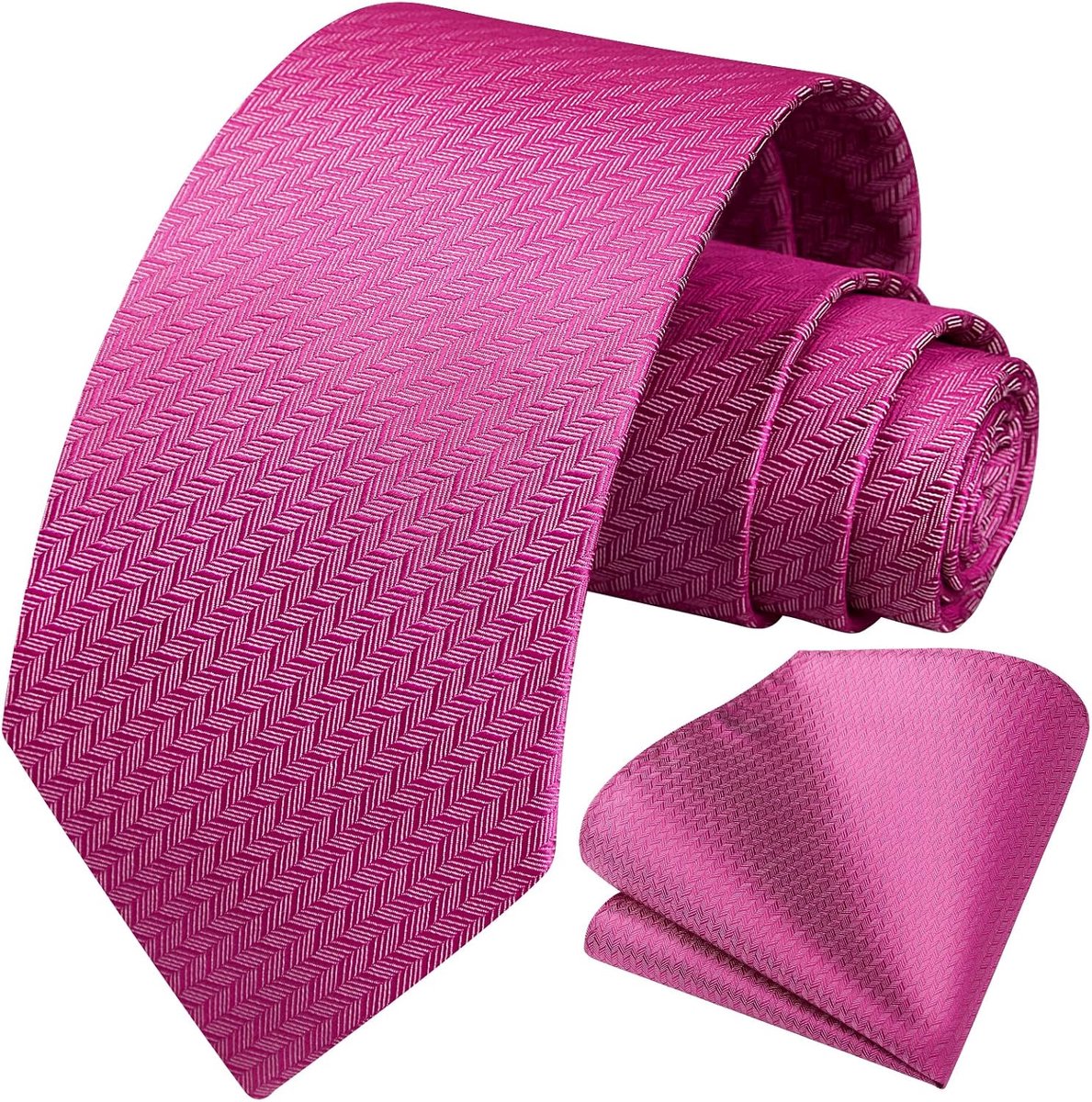 Gestreepte bruiloft stropdas zakdoek heren stropdas & pochet set
