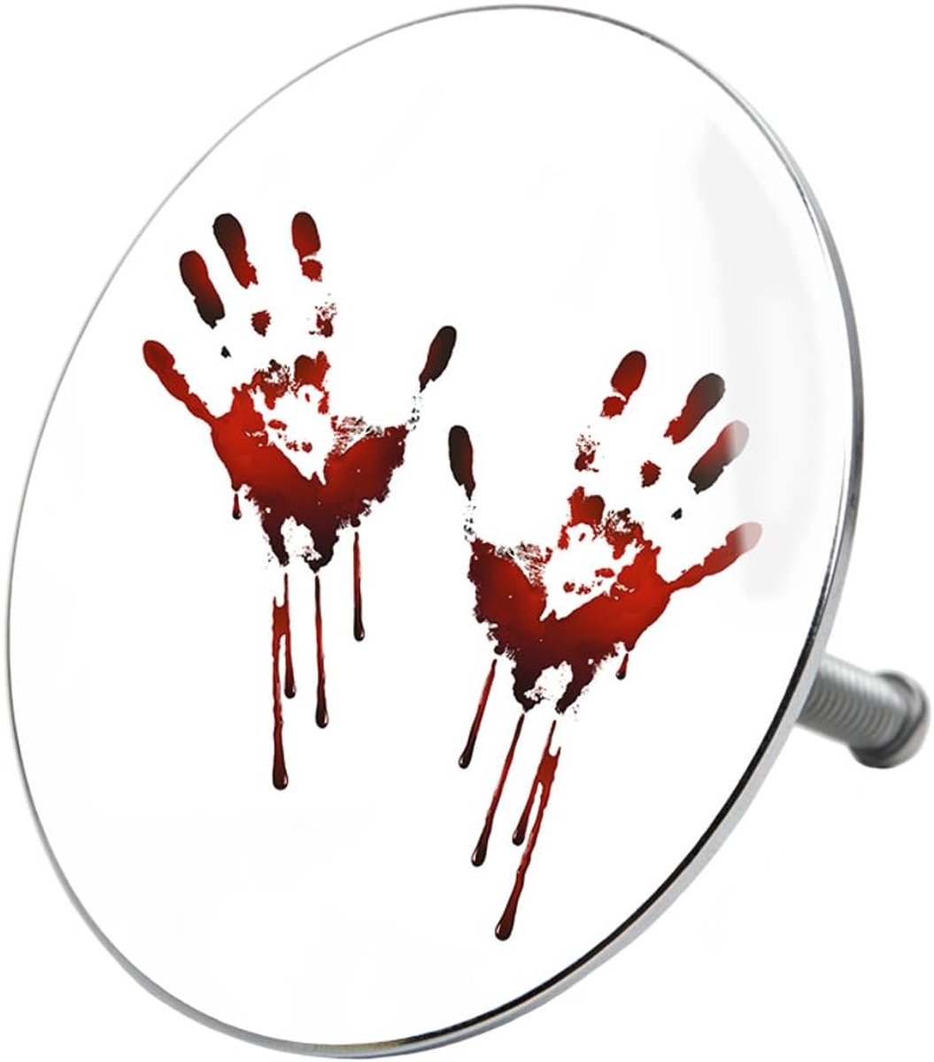 Badkuipstop Blood Hands, dekt het complete afvoergebied af, hoogwaardige kwaliteit ✶✶✶✶✶