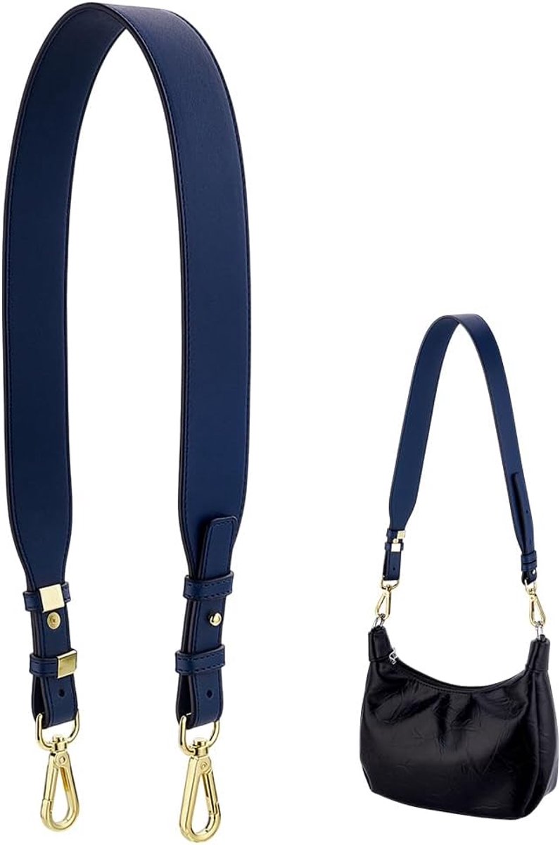 PandaHall Tasgrepen van blauw leer, 76-80 cm, verstelbare handgrepen, leren tas, schouderriem voor handtassen voor vrouwen, doe-het-zelf tassen onder de oksels, 40 mm breed
