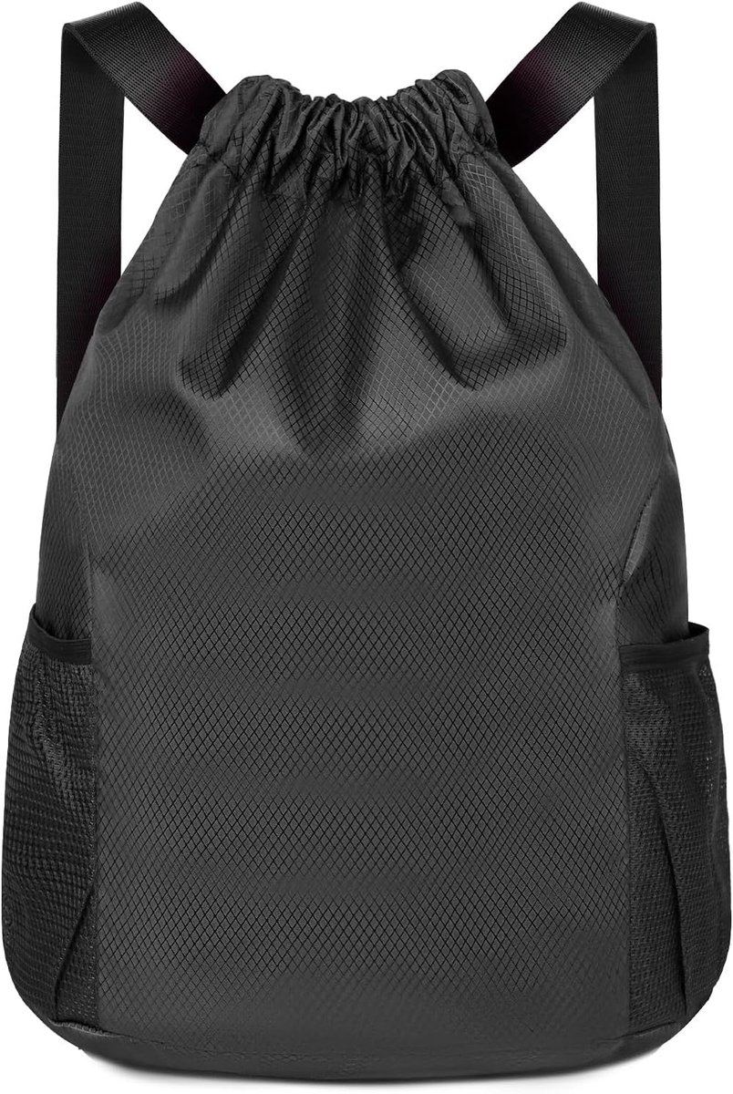 flintronic Rugzak met trekkoord, waterdichte sportrugzak, grote sporttas met schoenenvak en waterfles gaaszakken, voor sport, school, strandvakantie, zwemmen, reizen