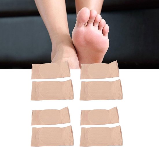 4 Paar Achillespees-hielbeschermer, Siliconen Hielbeschermersokken Achilles-beschermhoes Nylon Schokabsorberende Compressie-hielmouwsokken voor Bursitis Tendinitis Tederheid — afbeelding 5