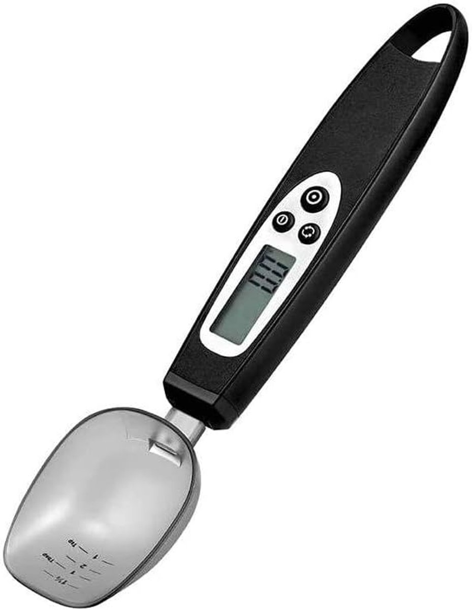 Digitale keukenweegschaal met maatlepel, lepelweegschaal met doseerlepel 30 ml, tot 300 g