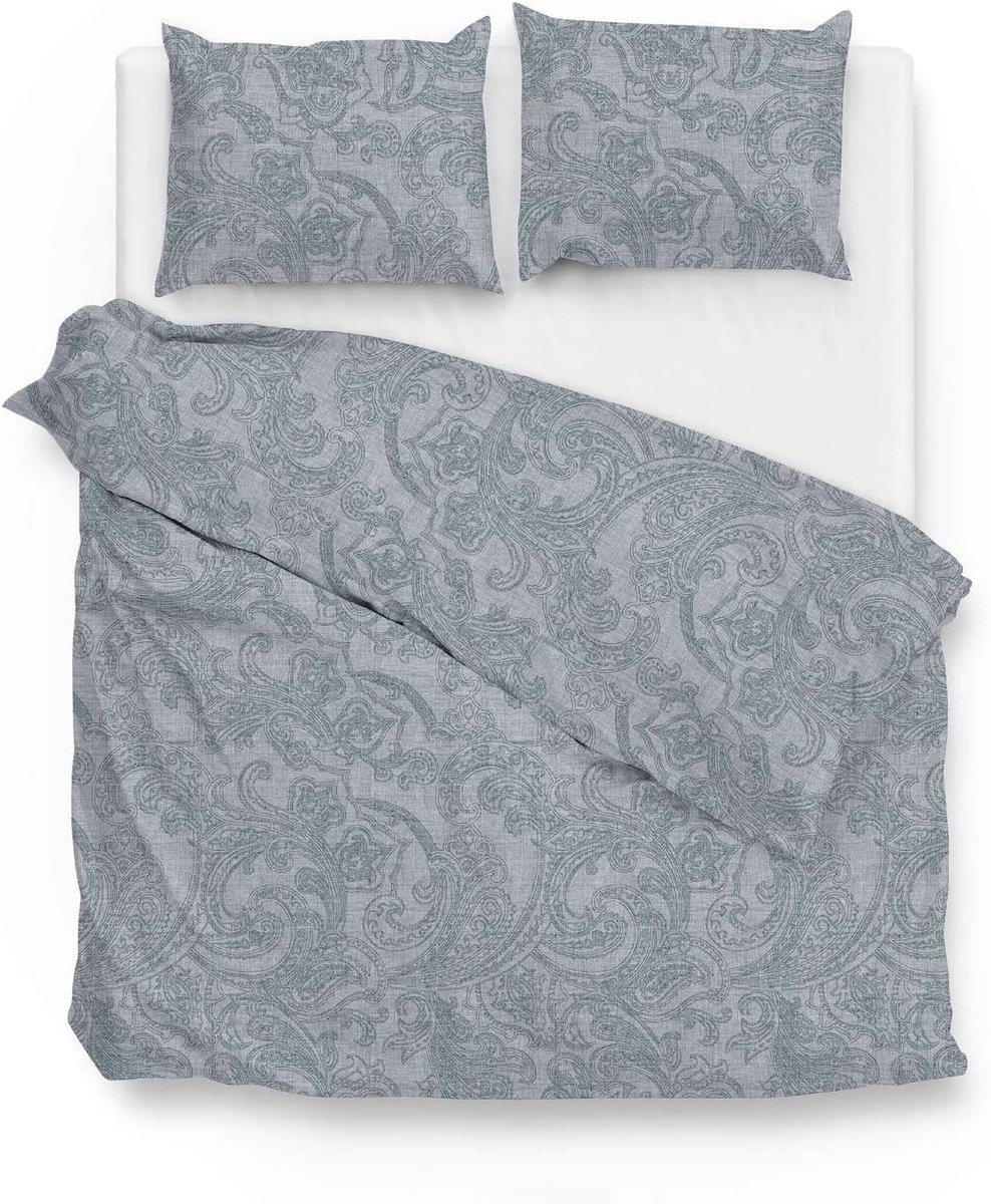 Dekbedovertrek 240x200/220 cm - katoen - paisley denim - hoogwaardig comfort - SnelShoppen
