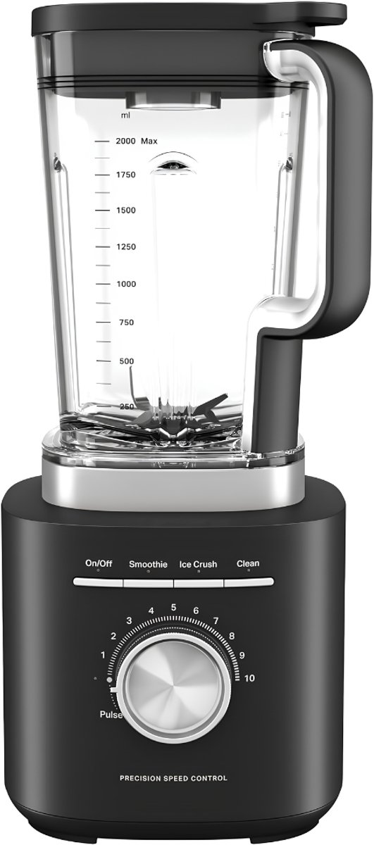 VALI® Blender - Smoothieblender - Krachtige Blender - Mat Zwart - 30cm x 26cm x 42cm