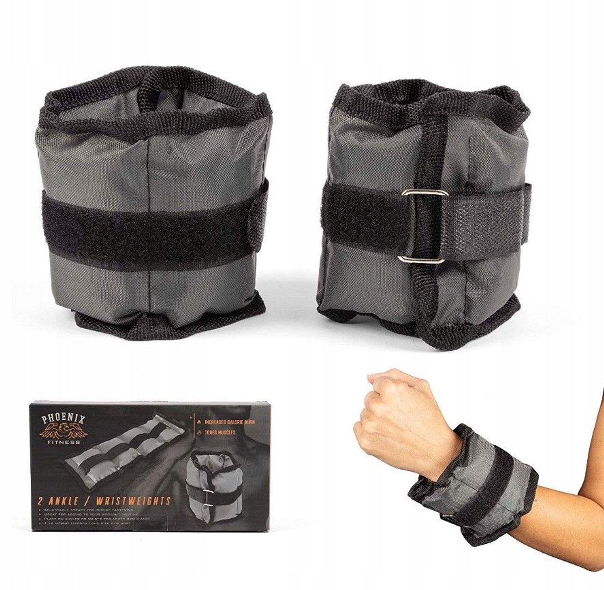 Verstelbare Enkel- en Polsgewichten 2x0.5kg voor Fitness