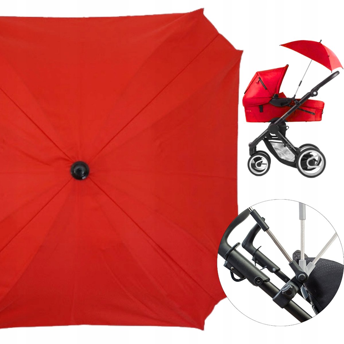 Universele Kinderwagen Parasol met UV Bescherming - Vierkant