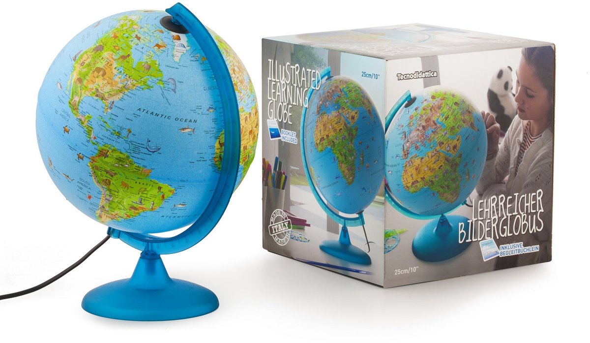Verlichte kinder globus Safari met dieren - educatief en decoratief