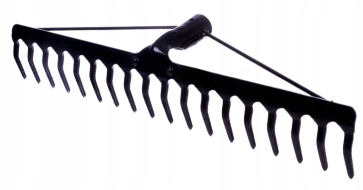 Versterkte Metalen Hark met 18 Tanden - 49 cm Breedte