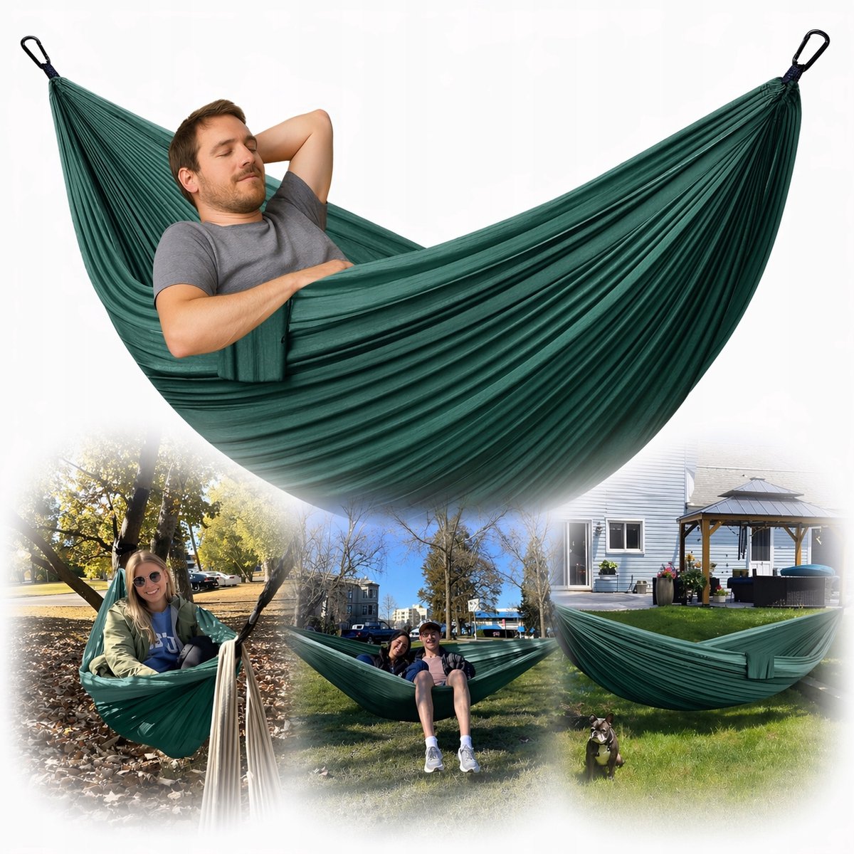 Merkloos Dubbele Hangmat 300x200cm - Ultralicht & Draagbaar
