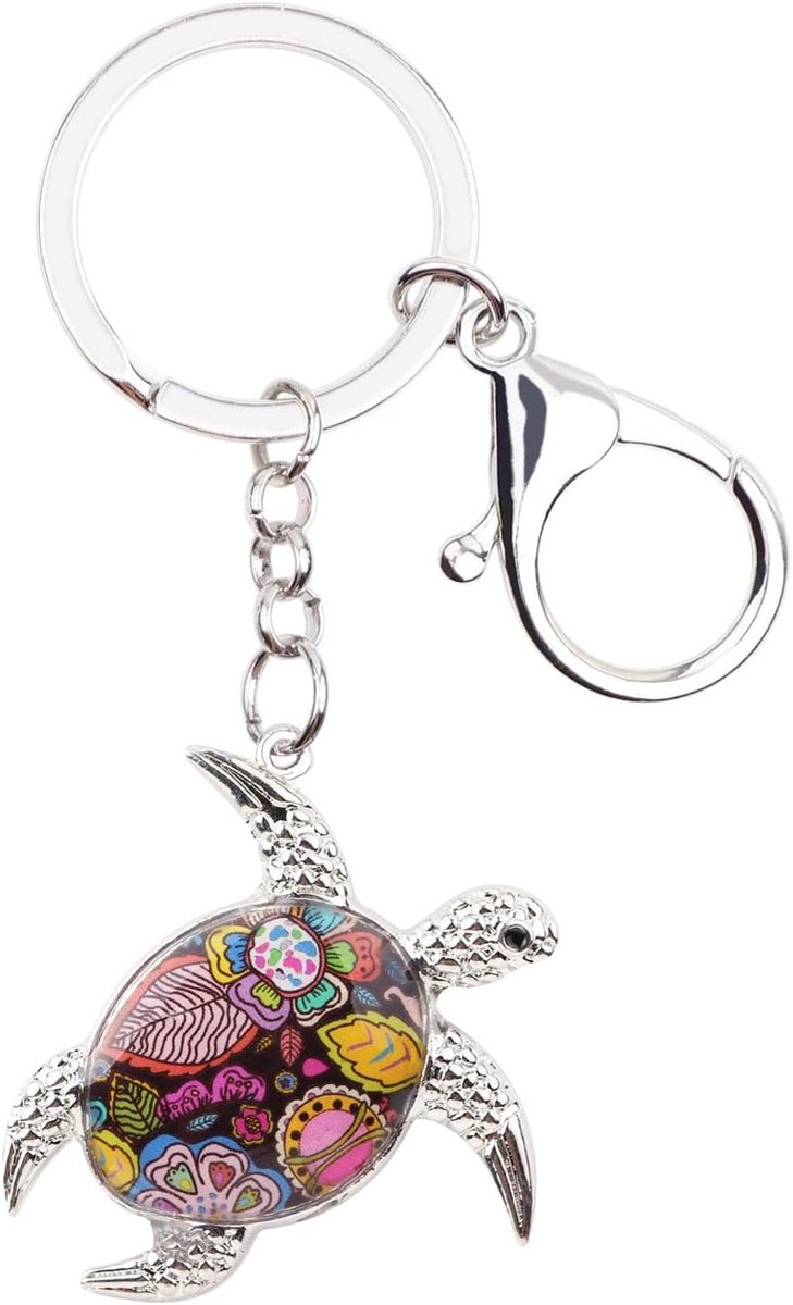 Zeeschildpad sleutelhanger sleutelhanger, emaille oceaan schildpad hanger autosleutel charme voor vrouwen handtas portemonnee