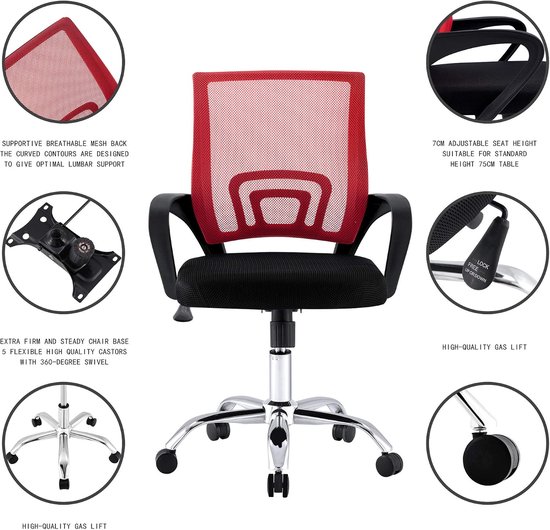 Ypo Rug Bureaustoel Ergonomisch - Computerstoel Werkstoel - Comfortabel Zitten ...