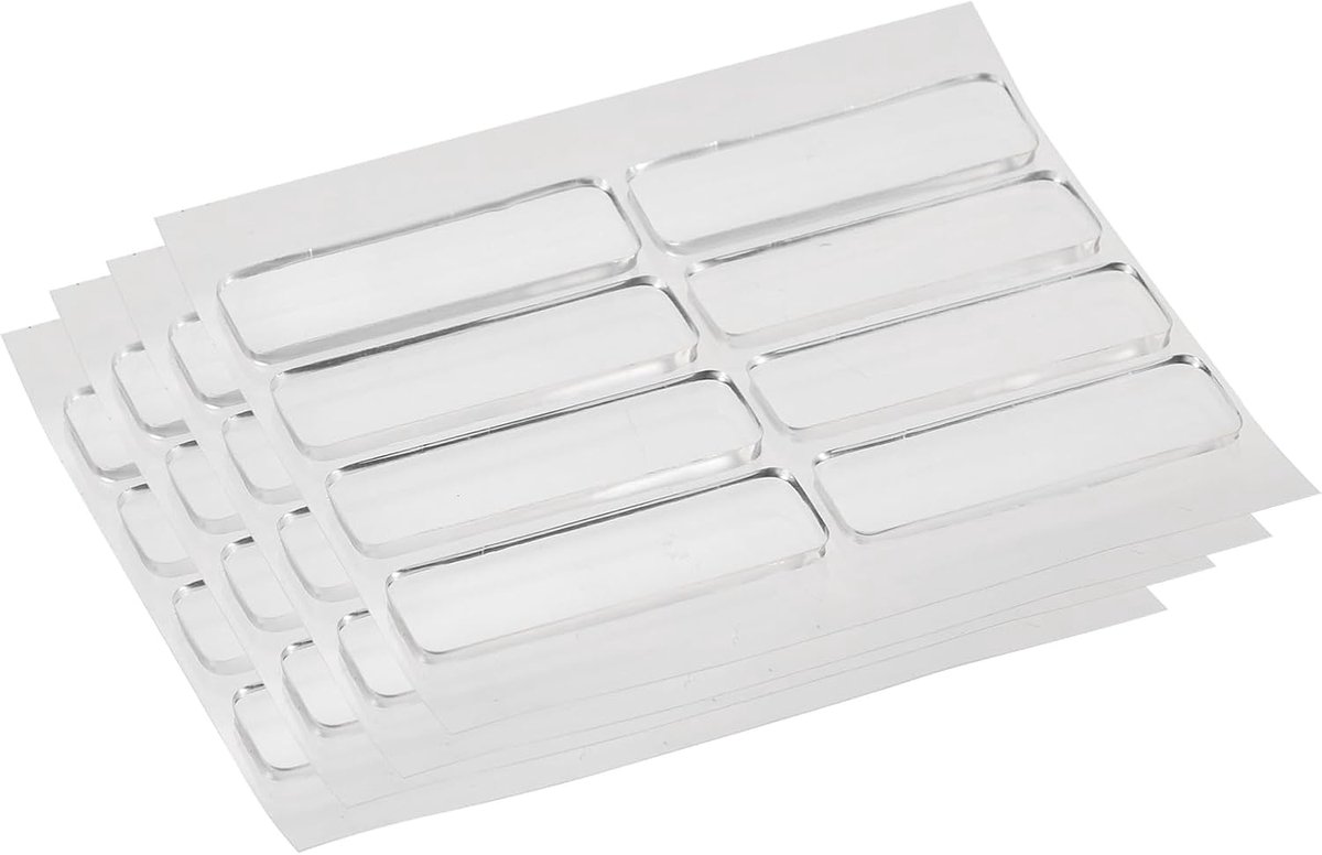 32 stuks stille wandbeschermers, 35,56 x 10,16 mm, zelfklevend, herbruikbare transparante rubberen strip, wandbekleding voor thuis en kantoor, wandbeschermer tegen deurstrips