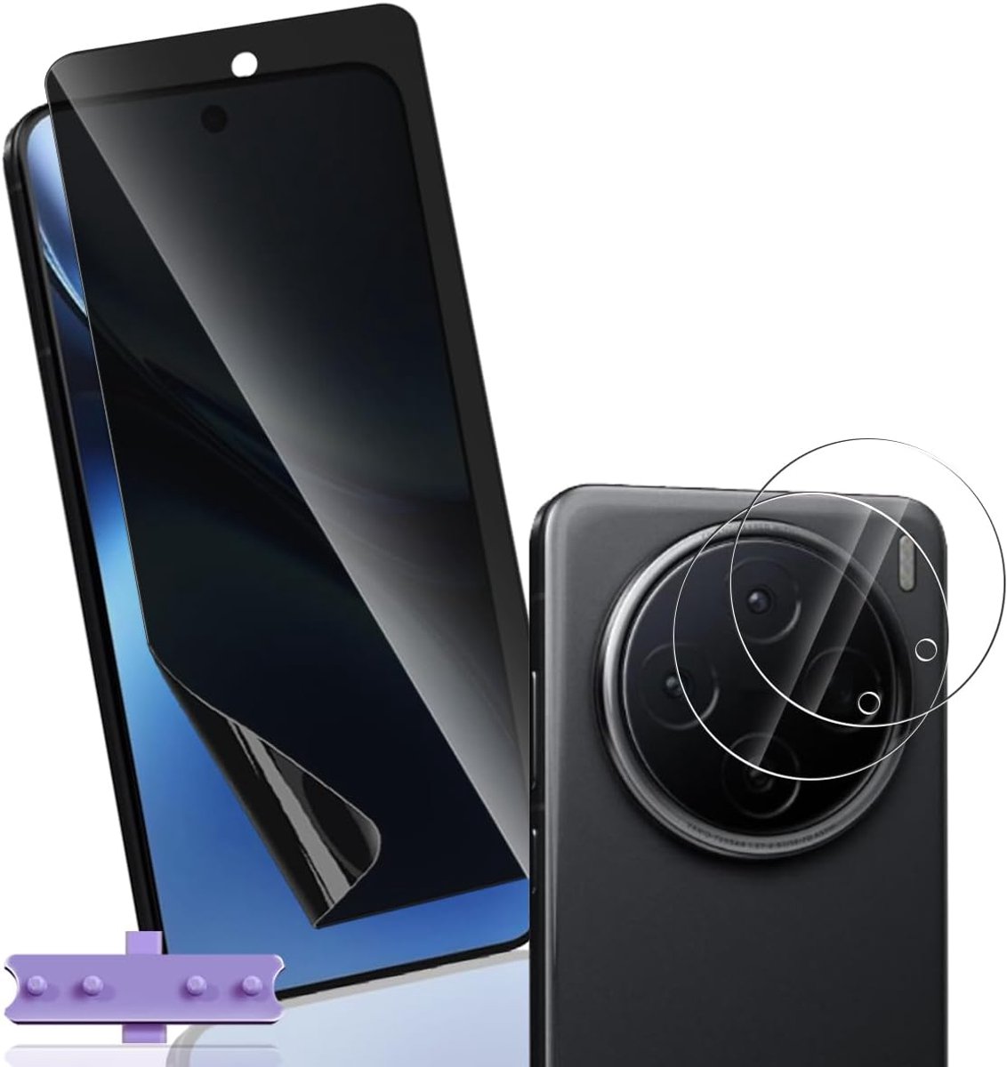 X200 beschermfolie, anti-spy TPU-folie, 1 stuk & 2 stuks camerafolie voor VIVO X200, luchtbelvrij/anti-kras/anti-spy voor Vivo X200