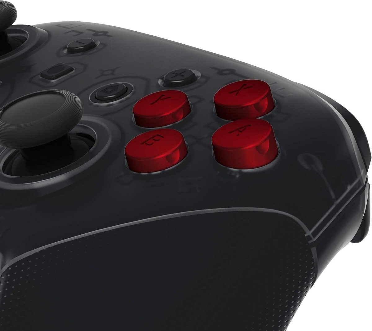 EXtremeRate ABS Knoppen voor Switch Pro Controller, Vervangbaar, Om te Knutselen, ABXY voor NS Pro Controller Niet Inbegrepen - Scharlaken Rood