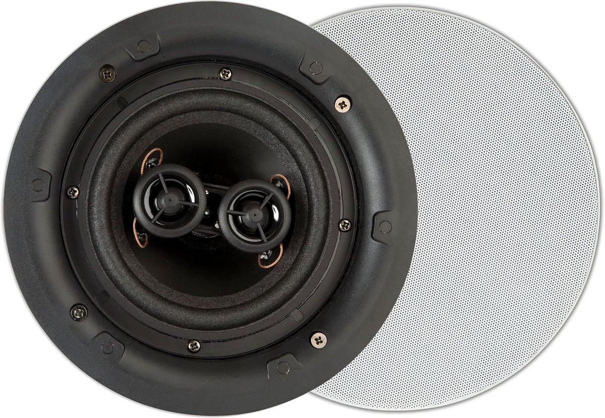 Plafondspeaker 2-weg 100W - Rond - Wit - Ideaal voor woonkamer - SnelShoppen