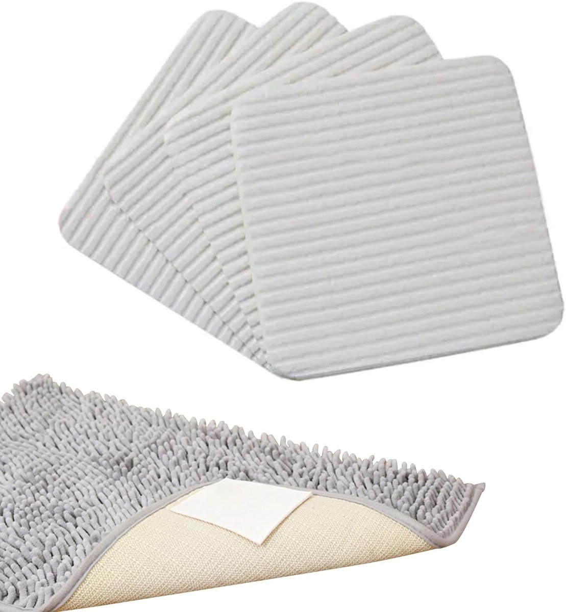 4-delig Tapijtgrijper Antislipmat Antisliptapijt ondertapijt voor parketvloertegels Wasbaar Herbruikbaar Antislipmat Tapijt Slip Tapijtgrijper Antikrullen 10x10cm