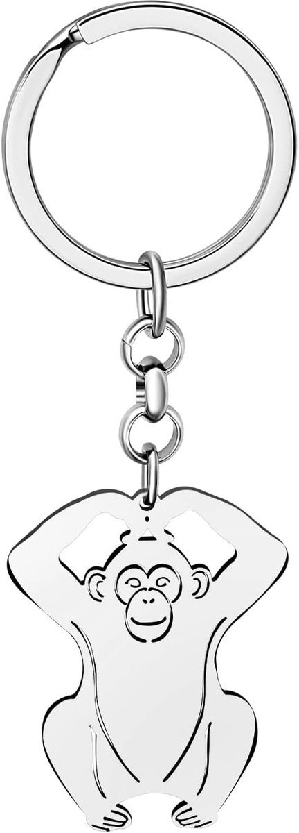 Afrika Gorilla Sleutelhanger Auto Sleutel Portemonnee Sleutelhanger Rvs Aap Geschenken Voor Vrouwen Meisjes Charms
