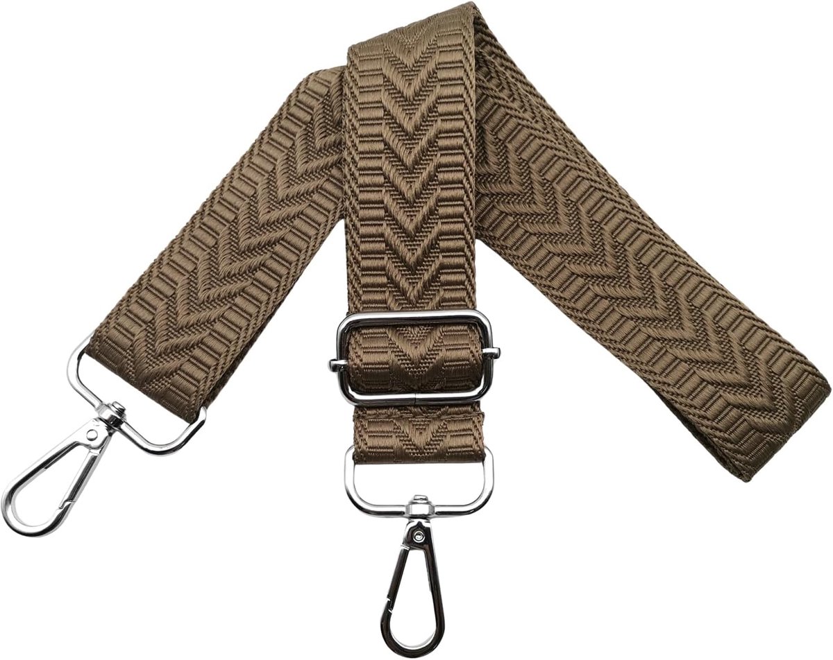 Tasriemen om te wisselen, verstelbare schouderriem voor tassen, brede 3,8 cm, schouderriem met zilveren karabijnhaak, riem voor dames, handtas, crossbody, kleurrijk, U