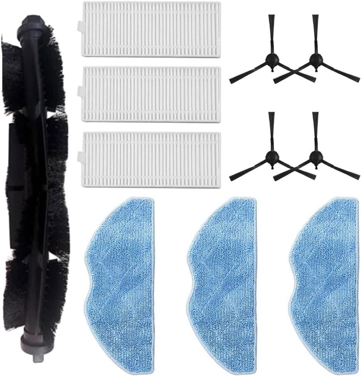 X10 SW compatibele vervangende onderdelen zijborstels, filters en dweildoek (A)