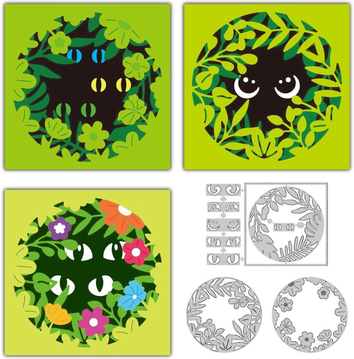 Stansvormen met bloemen en bladmotief voor het maken van kaarten, sjablonen, kaarten, scrapbooking, reliëfsjabloon stansvormen voor wenskaarten, uitnodigingen, decoratie