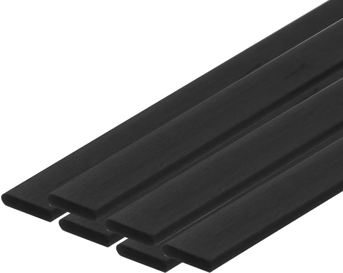 6 staven van koolstofvezels, 1 x 5 mm, lengte 600 mm, platte koolstofvezel, voor vliegers, RC-vliegtuigen