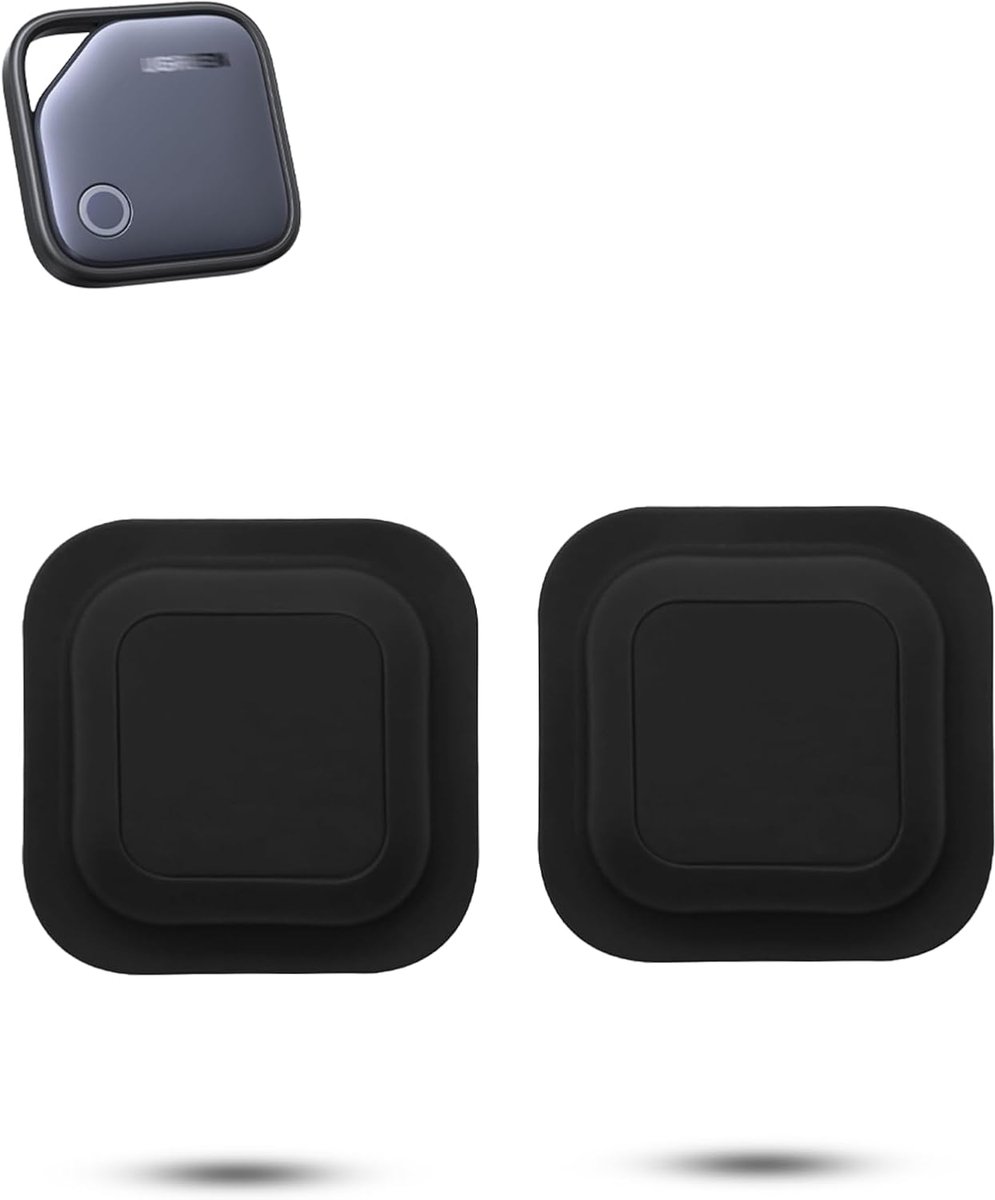 2-pack Zelfklevende siliconen hoes voor UGREEN FineTrack Anti-Loss Tracker, daunke Full Protection Cover (geschikt voor ouderen, rugzak, bagage, kinderen) Krasbestendig, zwart