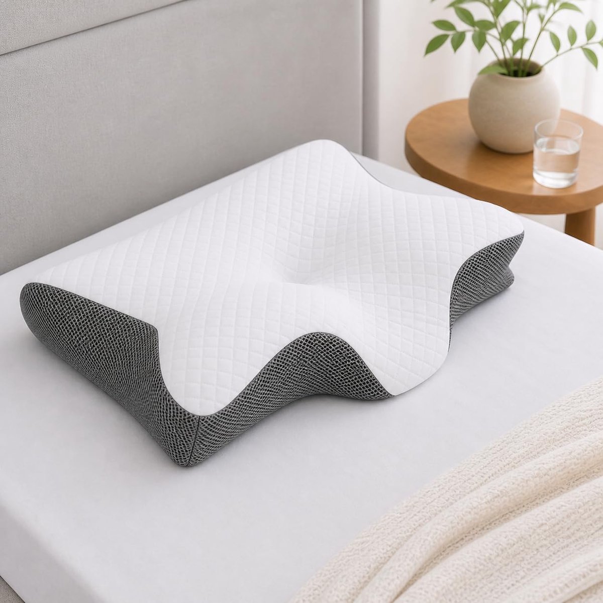 Ergonomisch Slaappillow Medium Firm - Memory Foam - Anti-snurken - Ondersteuning bij slaapapneu - SnelShoppen