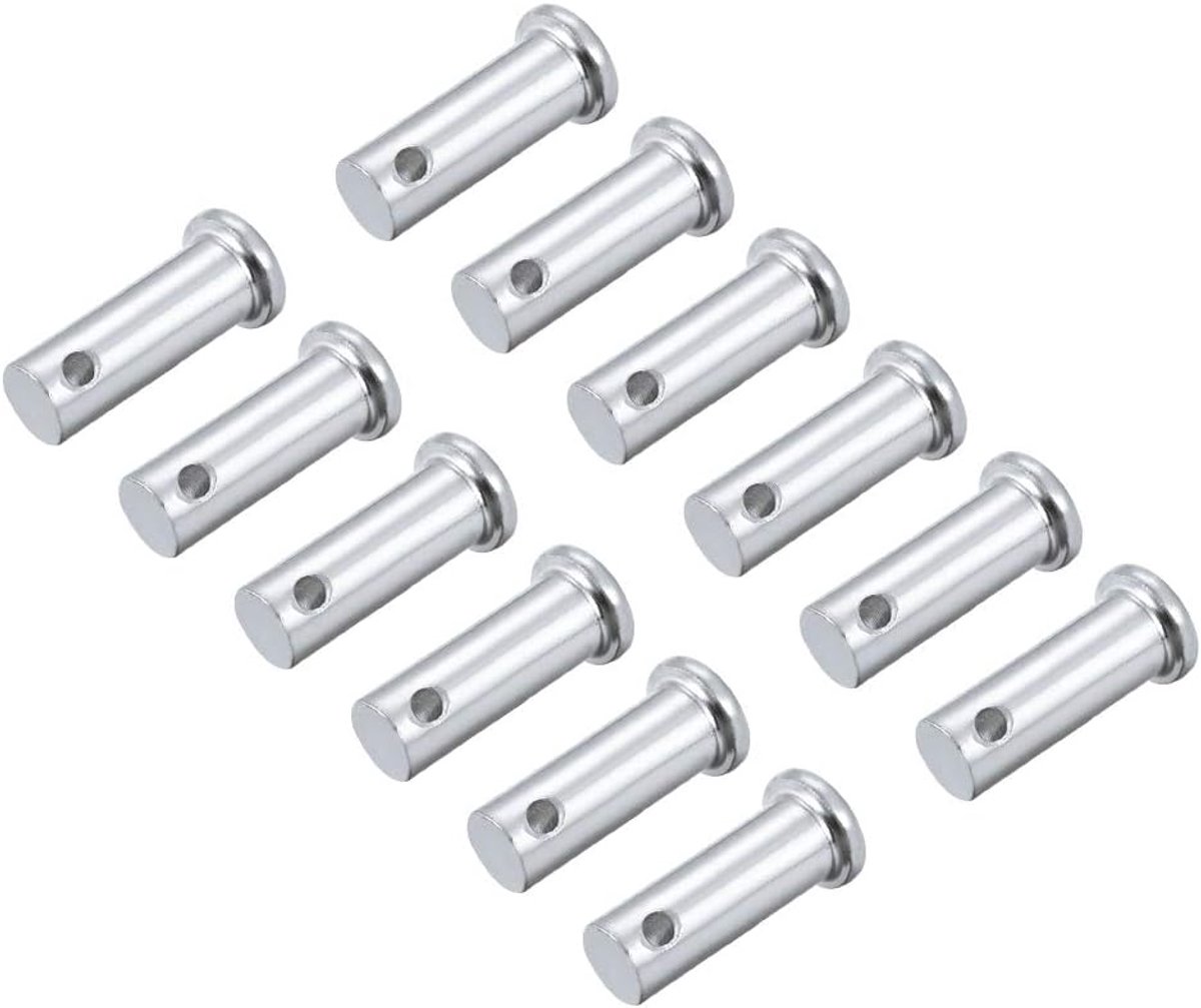 Sourcing map 12 stuks platte kop 1 gat vorkkop ronde bouten vorkbouten, van verzinkt massief staal, 10 mm x 25 mm