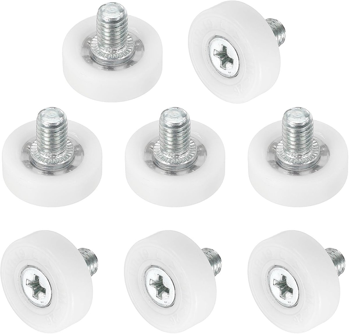 Wieltjes voor laden, nylon, reservewielen voor riemschijven, laden, opbergkasten, 19 mm, glijrails, wielen voor het positioneren van laden, voor meubelonderdelen, kast, verpakking van 8
