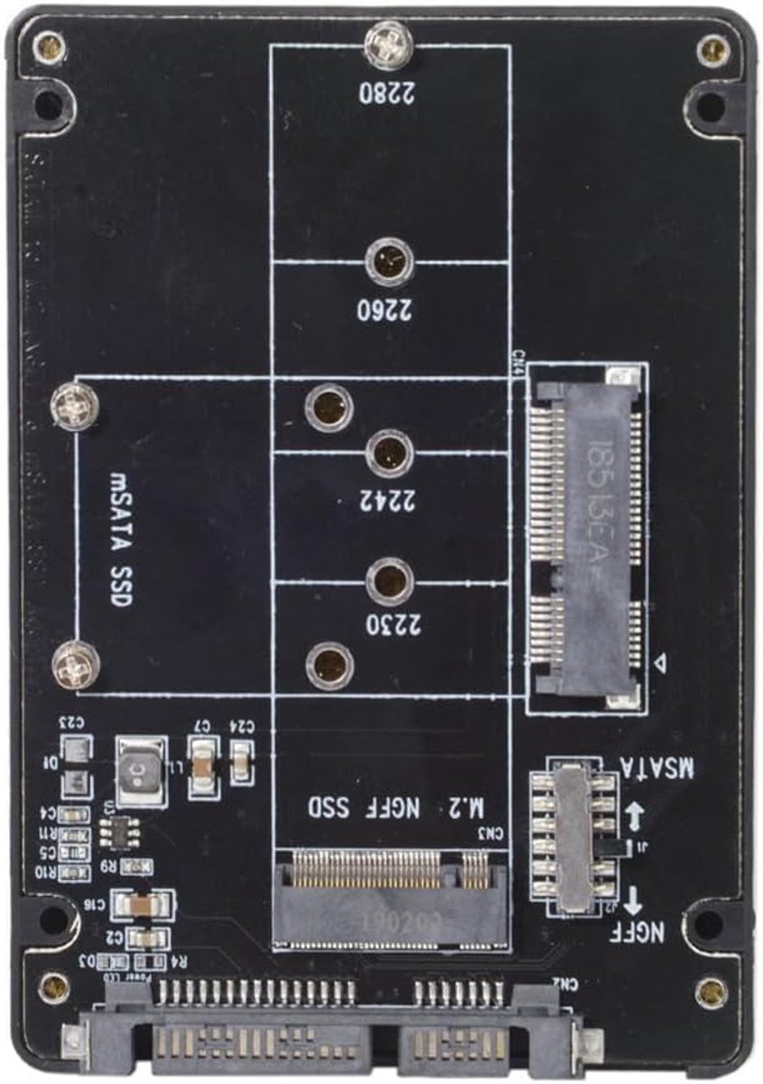 Combo M.2 NGFF B-Key & mSATA SSD naar SATA 3.0 Adapter Converter Case Behuizing met Schakelaar