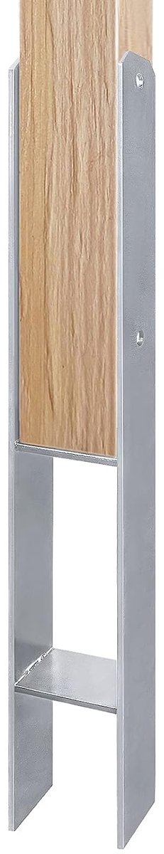 H-paalhouders, thermisch verzinkt, 81 mm, H-anker, thermisch verzinkt, lengte 600 mm, materiaaldikte 5 mm, 2 stuks 81 mm
