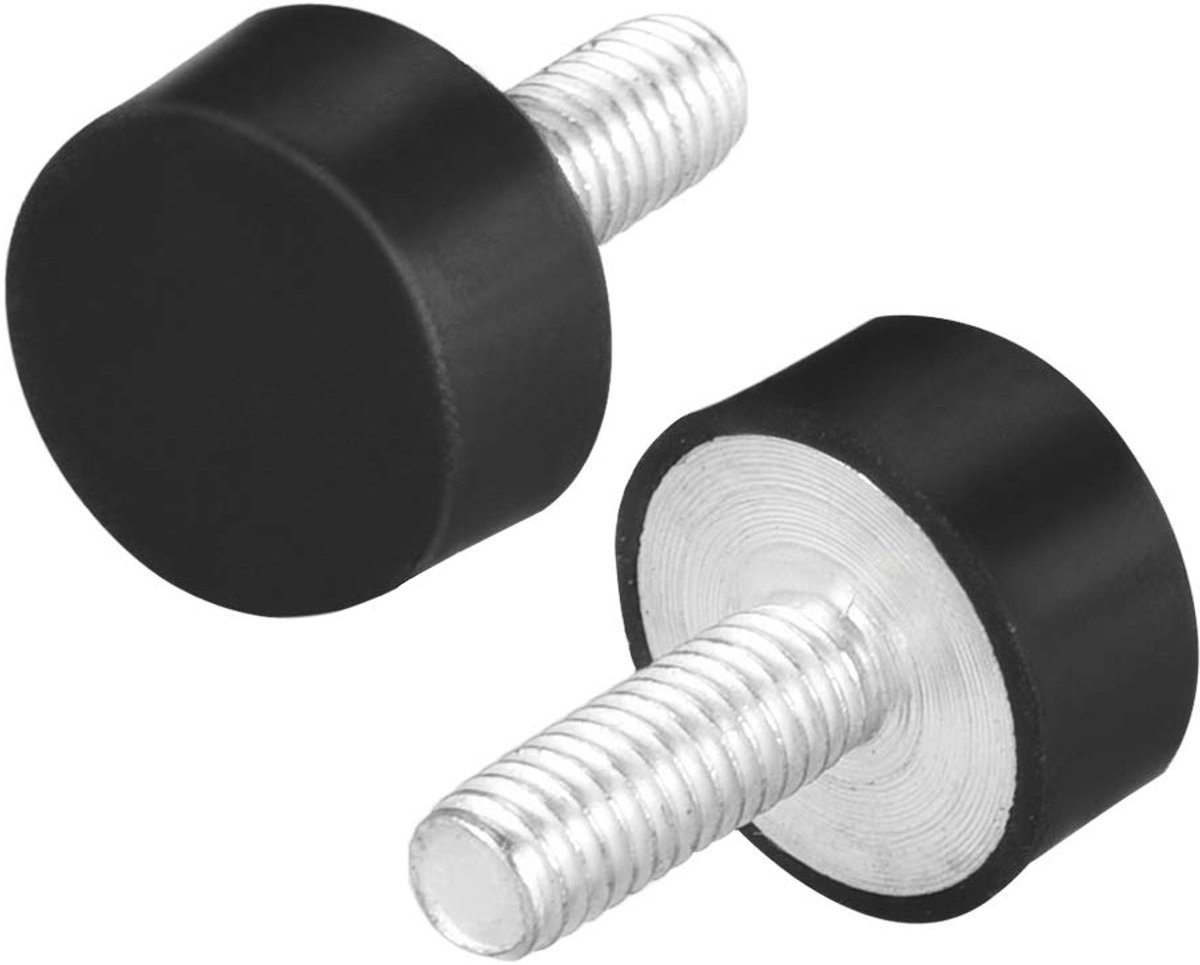 sourcing map 2 stuks M6 vibratie- en demperopname rubber met schroefbout, 0,79 inch x 0,39 inch (M6*16 D18* H8)-8pcs