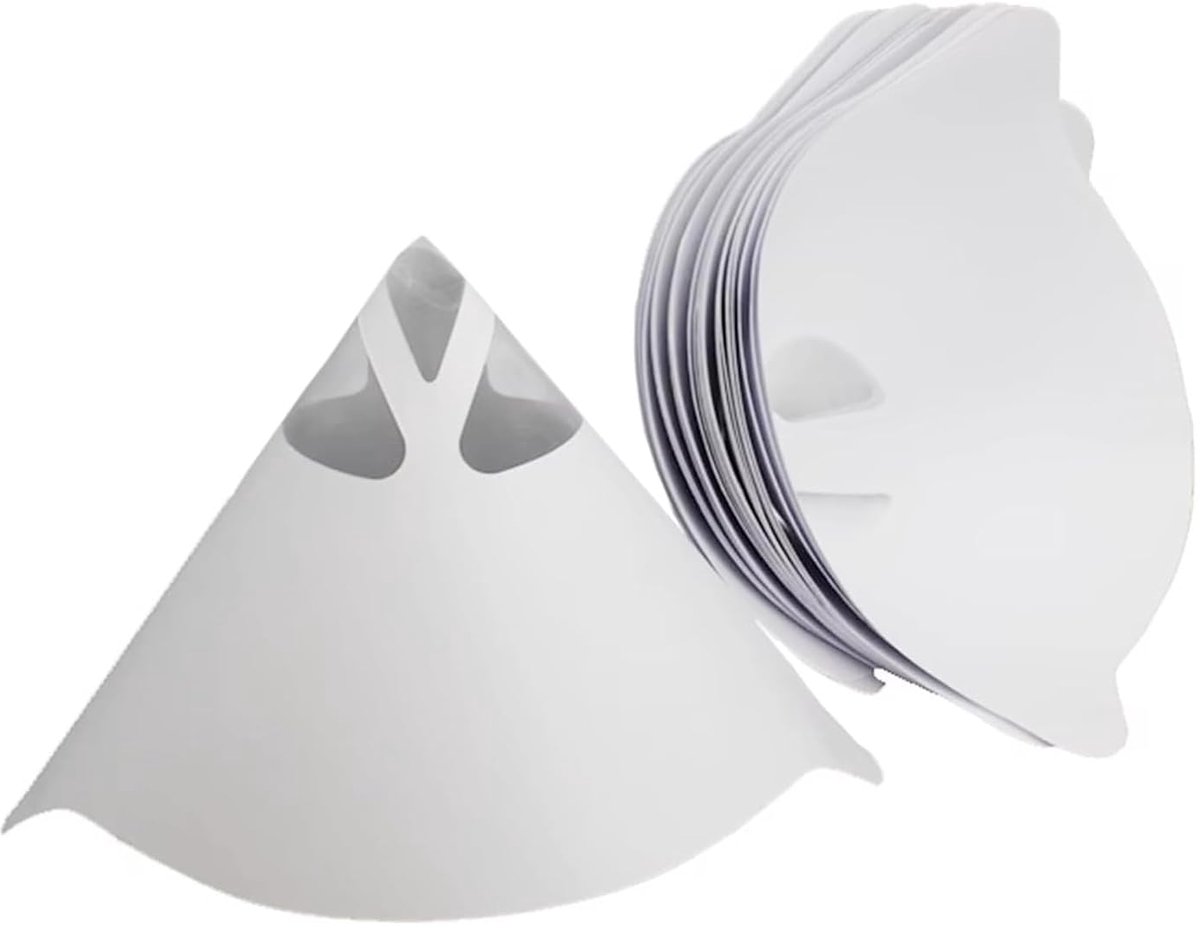 100 stuks lakzeefjes, filters, Oltrechter, trechter, keuken, kleine trechter, nylon, conisch papier, filter, conisch papier, zeef met opvouwbaar 15,5 x 12,5 cm, voor autolak, lakzeef, kleurzeef