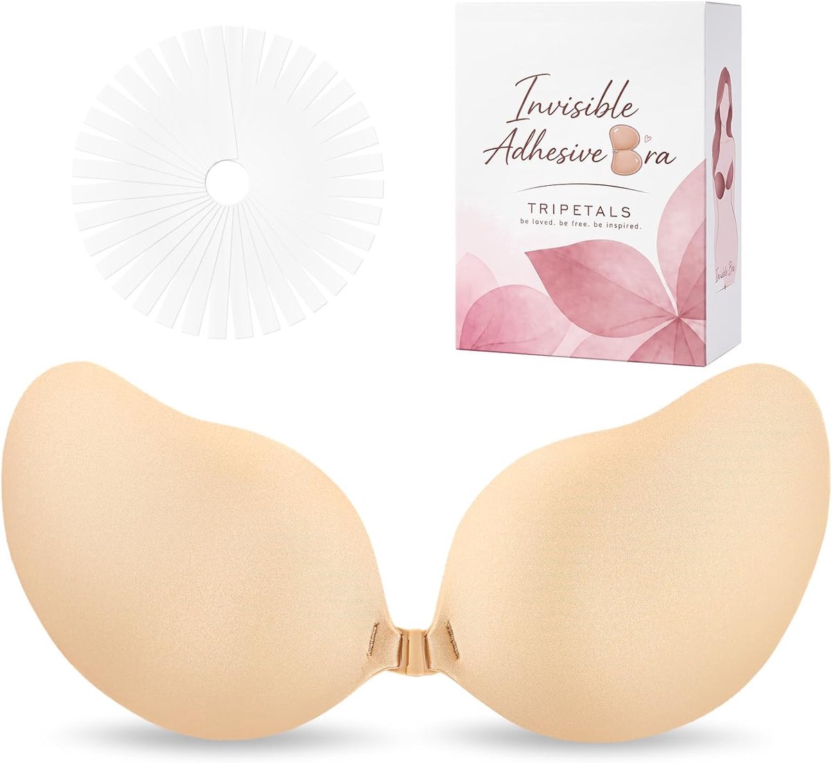 Plakbeha push-up, strapless beha, herbruikbare onzichtbare siliconen beha, huidvriendelijke onzichtbare beha