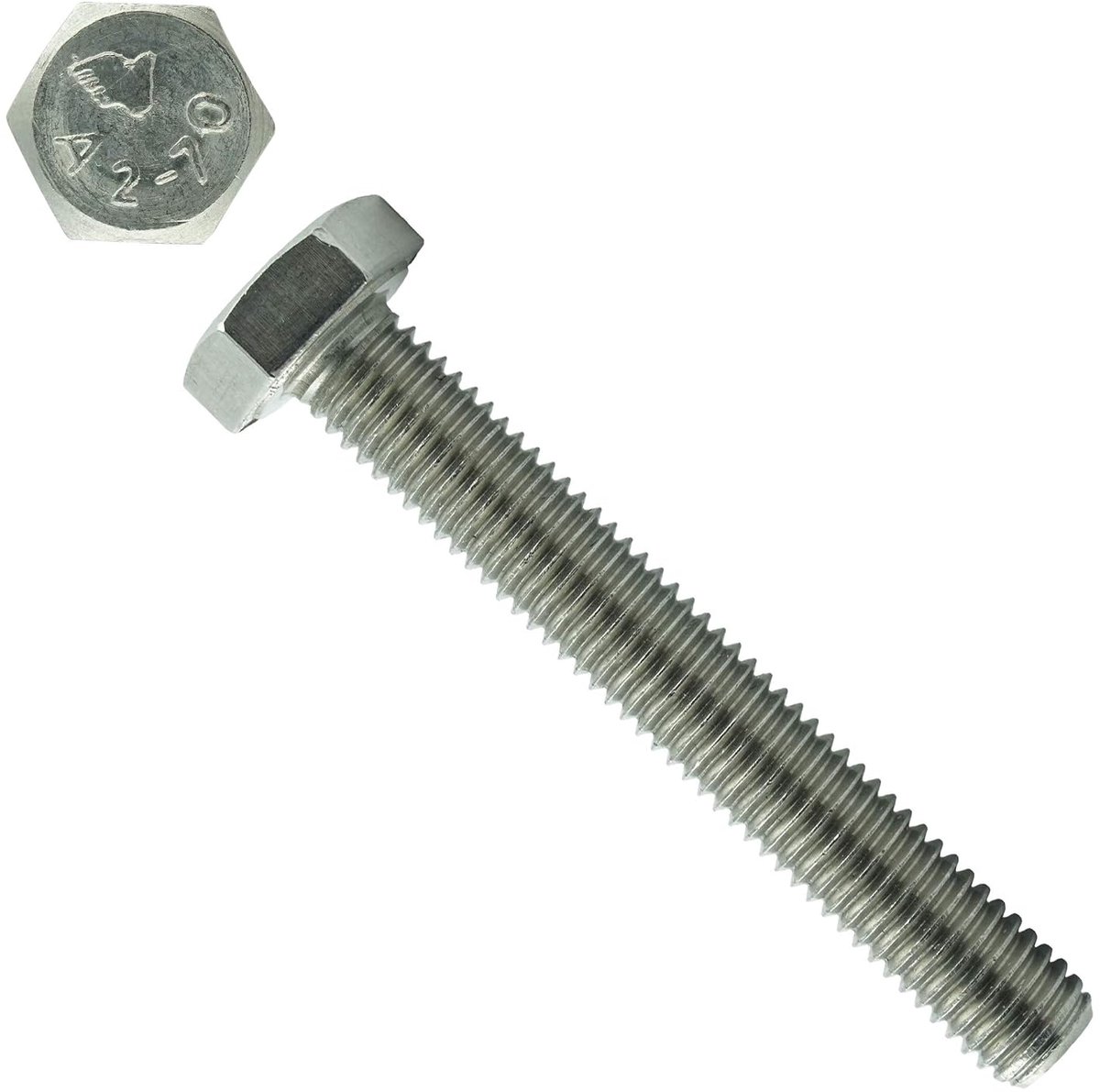 Zeskantschroeven met schroefdraad tot kop M8 x 50 mm (30 stuks) - DIN 933 - ISO 4017 zeskantschroeven - schroefdraad - volledige schroefdraad - roestvrij staal A2 V2A - roestvrij staal