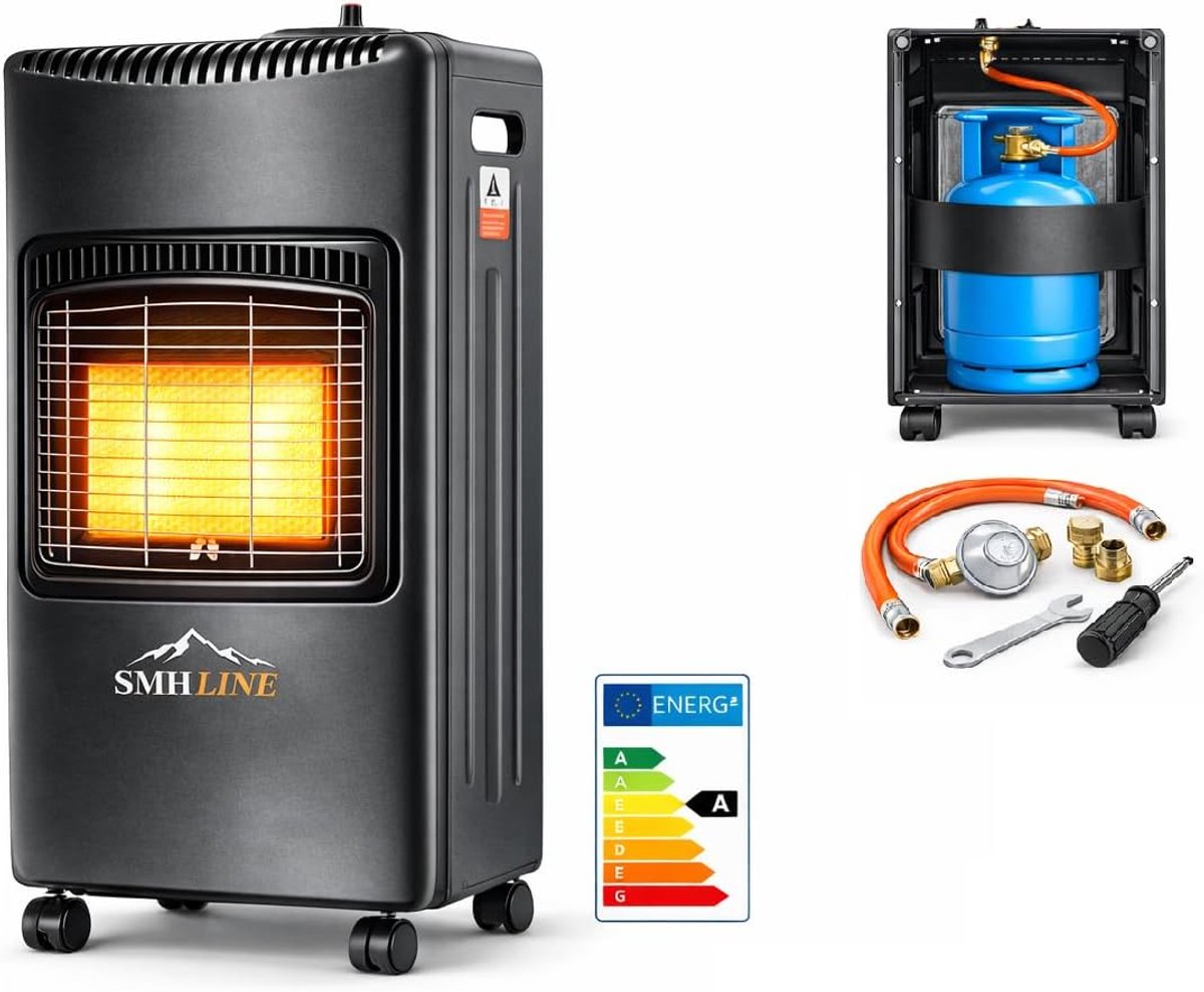 Gas heater 4200W - Mobiel - Inclusief slang en drukregelaar - Ideaal voor balkon en terras - SnelShoppen