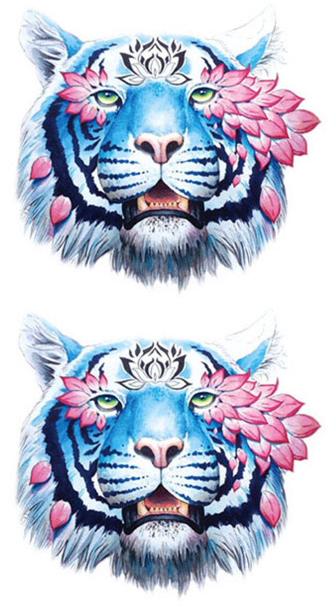 Tijdelijke tattoo tijger sierlijk 3 dagen